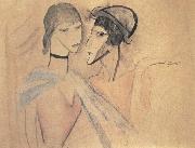 Marie Laurencin Younger boy and girl oil painting